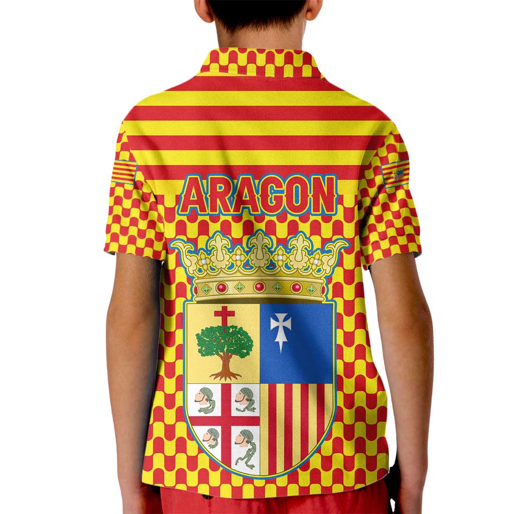 Aragon Flag Kid Polo Shirt Autonomous Community of Spain - Wonder Print Shop