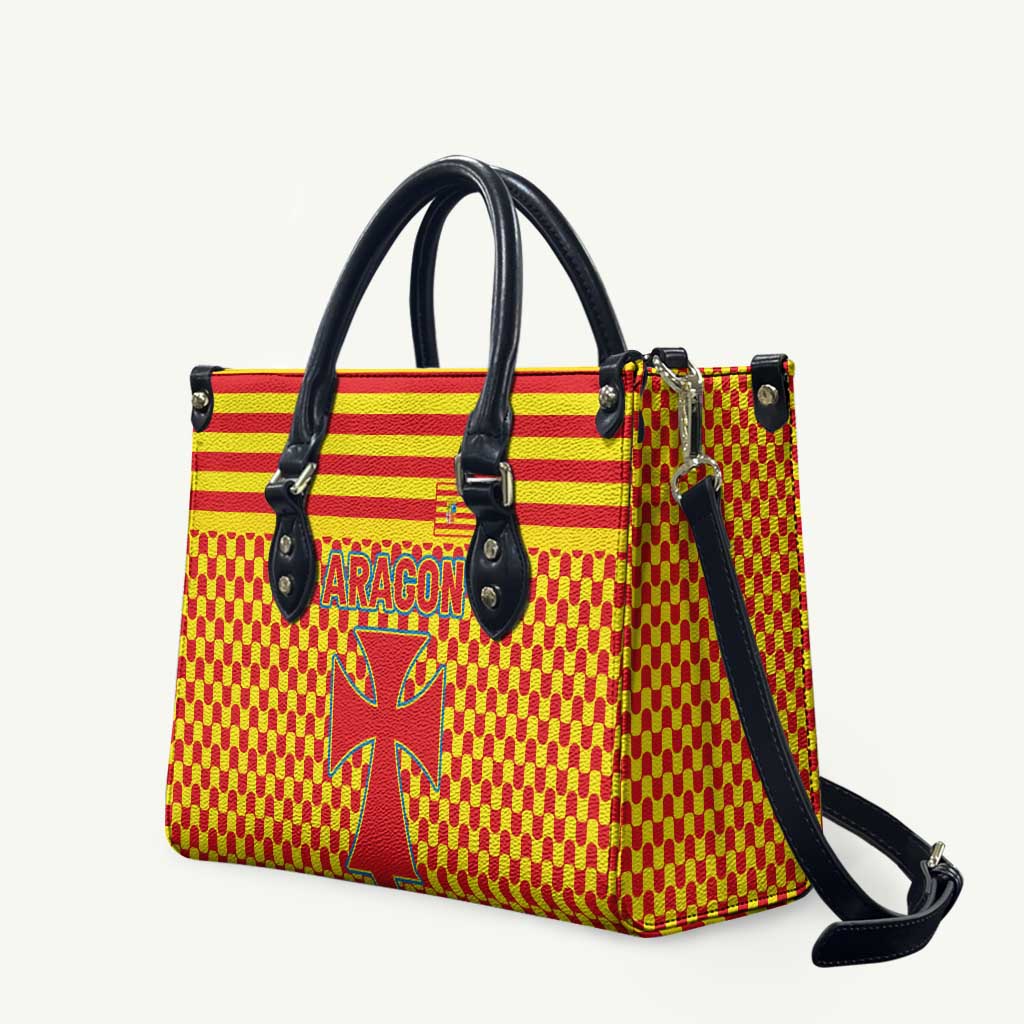 Aragon Flag Leather Bag Autonomous Community of Spain - Wonder Print Shop