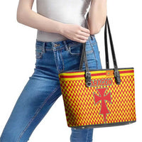 Aragon Flag Leather Tote Bag Autonomous Community of Spain - Wonder Print Shop