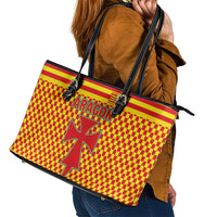Aragon Flag Leather Tote Bag Autonomous Community of Spain - Wonder Print Shop