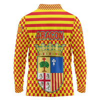 Aragon Flag Long Sleeve Polo Shirt Autonomous Community of Spain - Wonder Print Shop