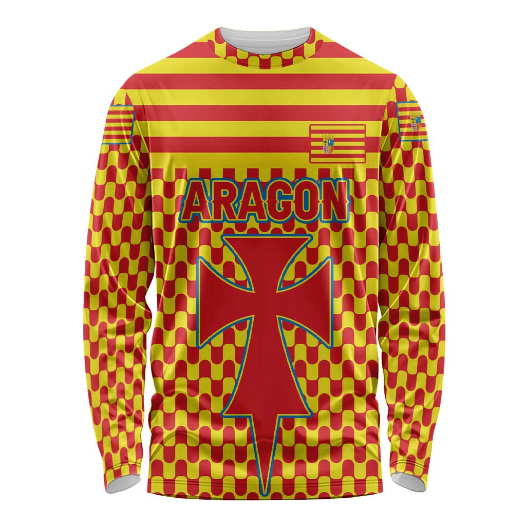 Aragon Flag Long Sleeve Shirt Autonomous Community of Spain - Wonder Print Shop