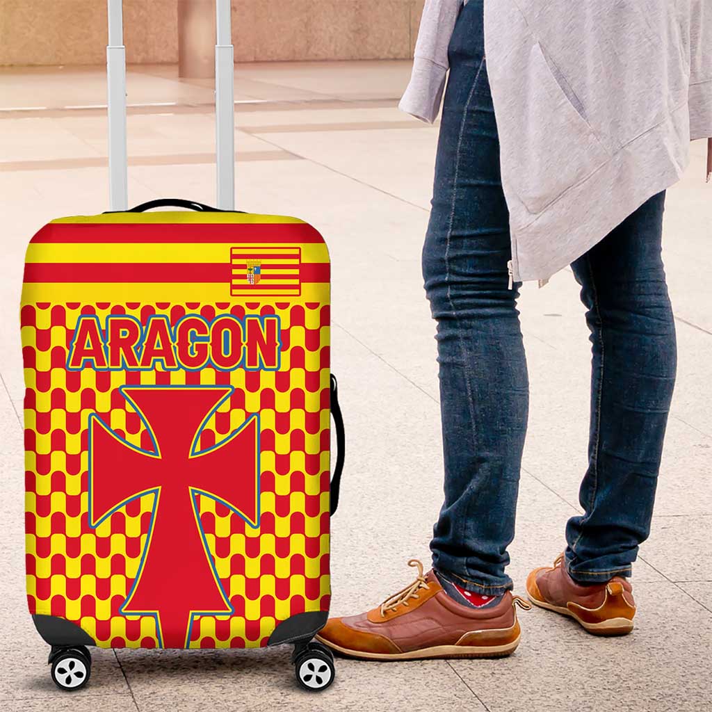 Aragon Flag Luggage Cover Autonomous Community of Spain - Wonder Print Shop