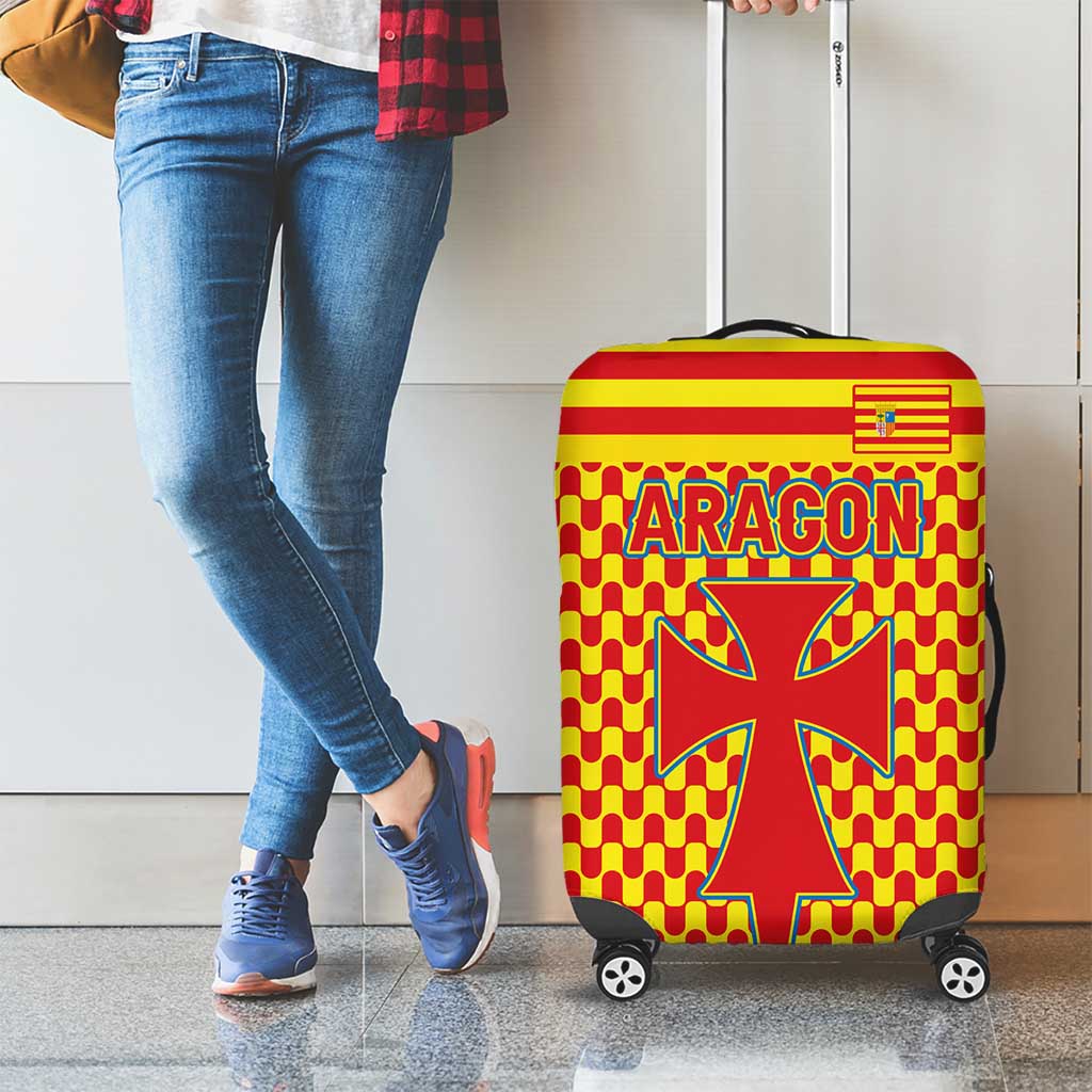 Aragon Flag Luggage Cover Autonomous Community of Spain - Wonder Print Shop