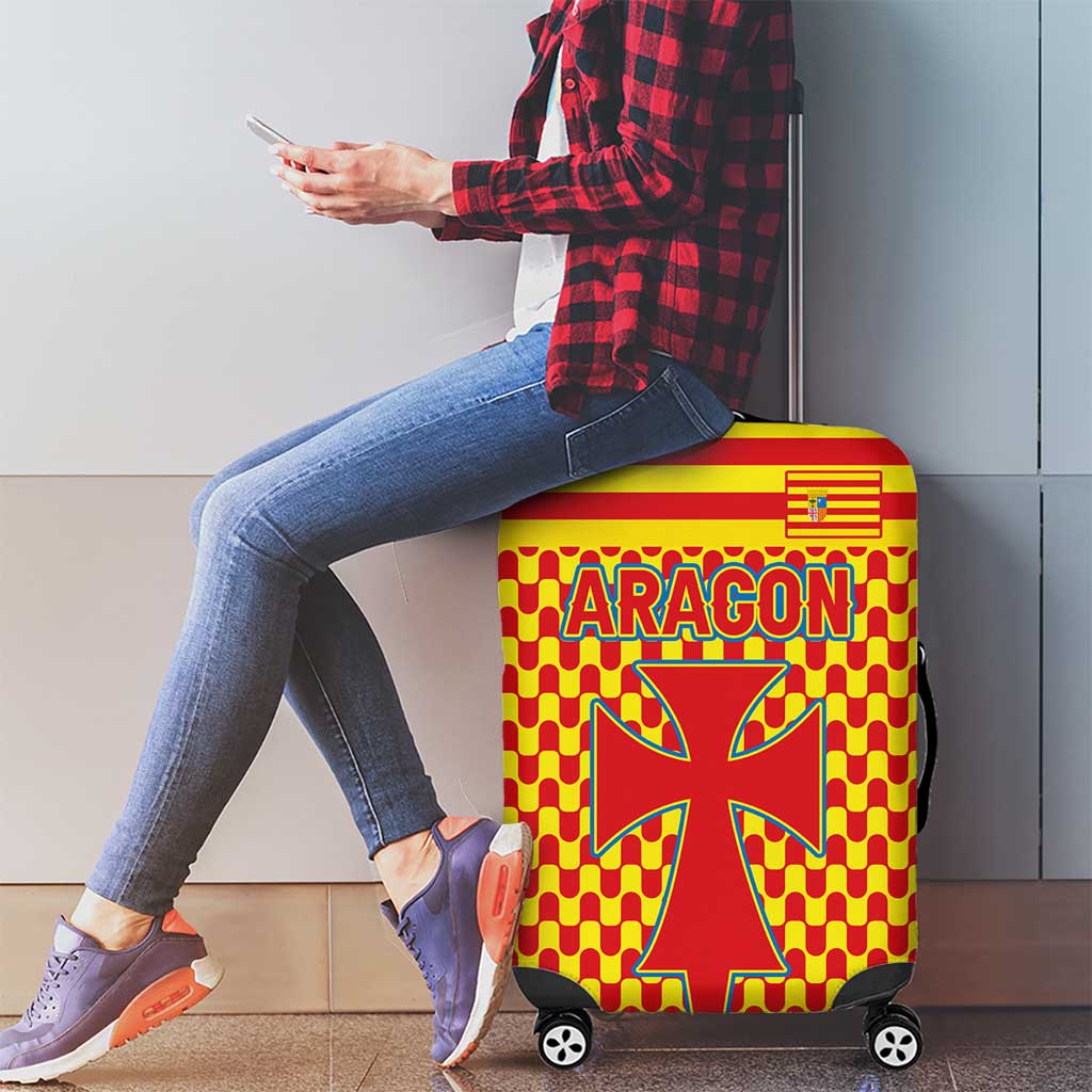 Aragon Flag Luggage Cover Autonomous Community of Spain - Wonder Print Shop