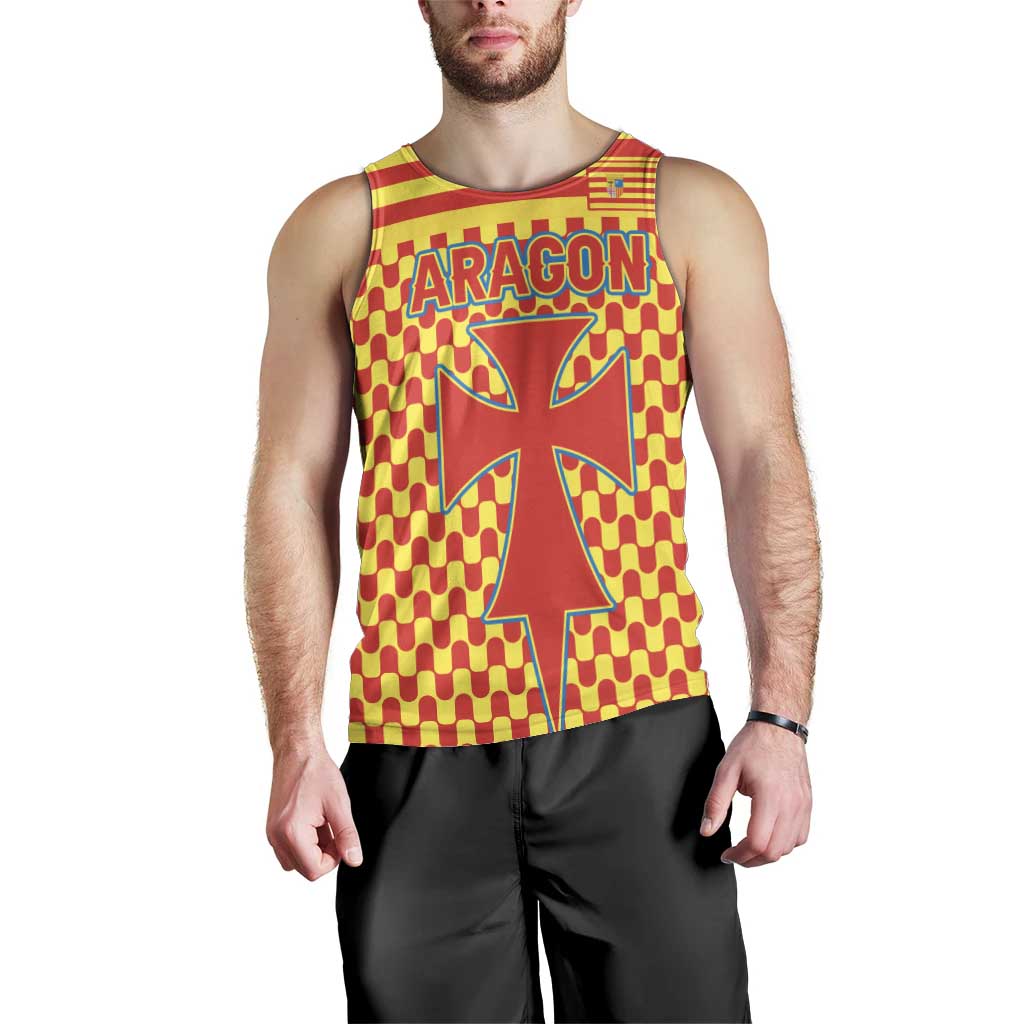 Aragon Flag Men Tank Top Autonomous Community of Spain - Wonder Print Shop