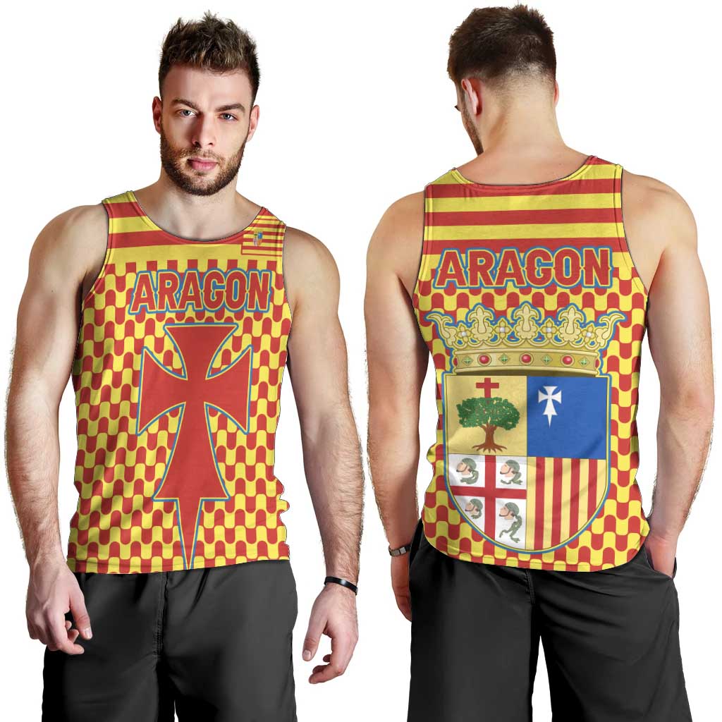 Aragon Flag Men Tank Top Autonomous Community of Spain - Wonder Print Shop