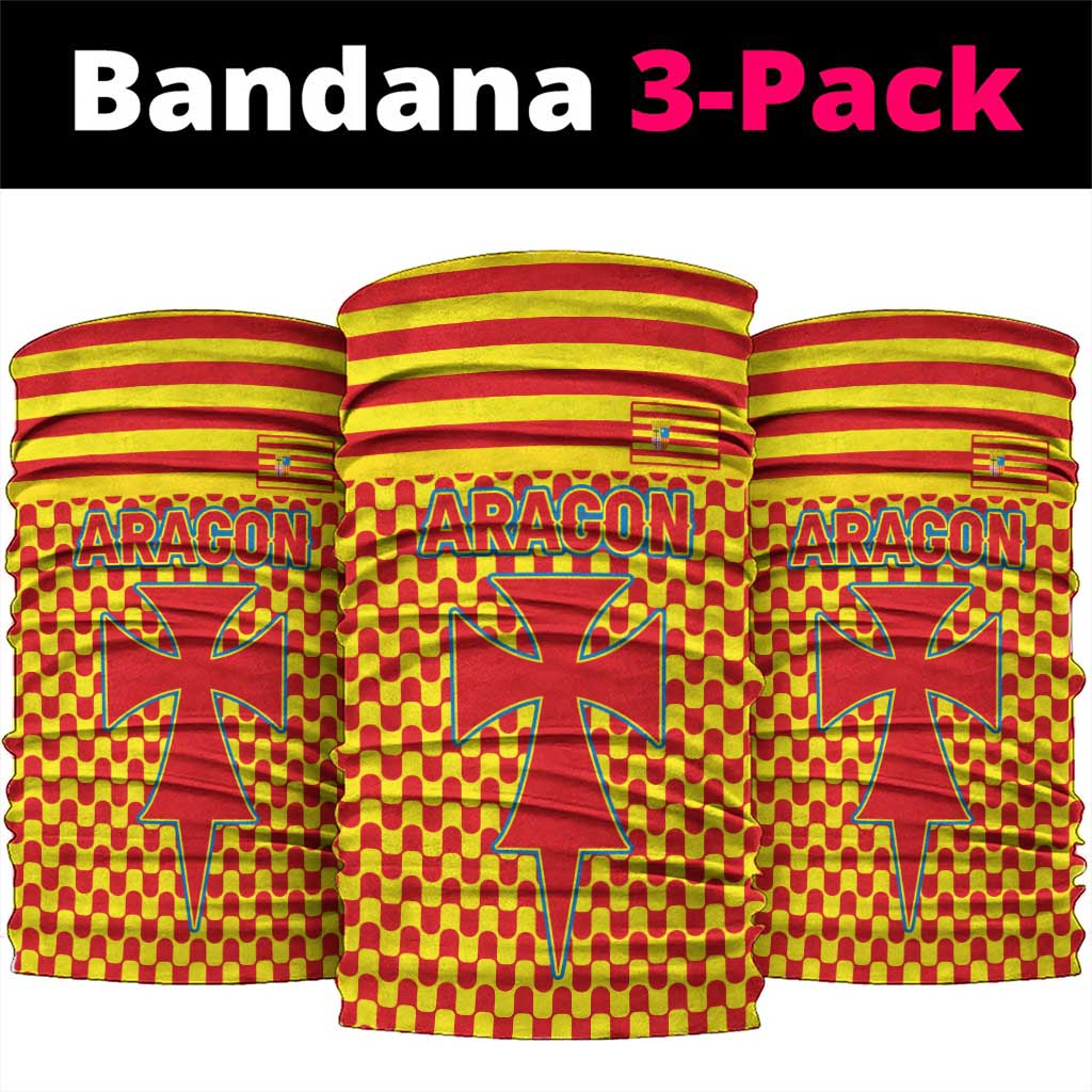 Aragon Flag Neck Gaiter Autonomous Community of Spain - Wonder Print Shop