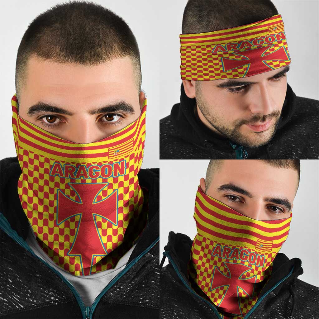 Aragon Flag Neck Gaiter Autonomous Community of Spain - Wonder Print Shop
