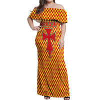 Aragon Flag Off Shoulder Maxi Dress Autonomous Community of Spain - Wonder Print Shop
