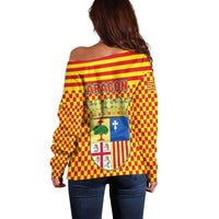 Aragon Flag Off Shoulder Sweater Autonomous Community of Spain - Wonder Print Shop
