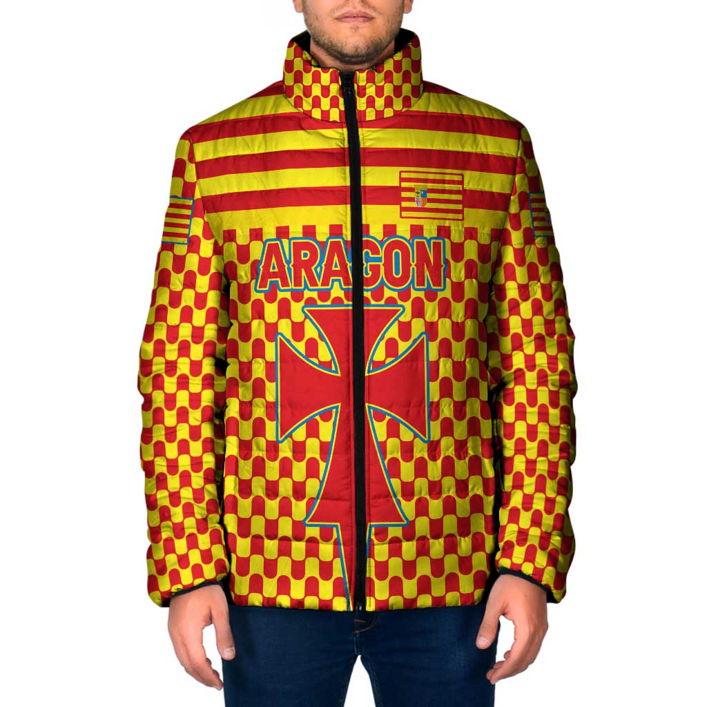 Aragon Flag Padded Jacket Autonomous Community of Spain - Wonder Print Shop