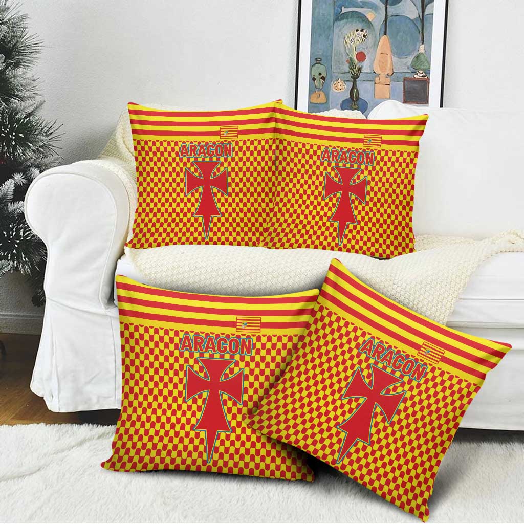 Aragon Flag Pillow Cover Autonomous Community of Spain - Wonder Print Shop