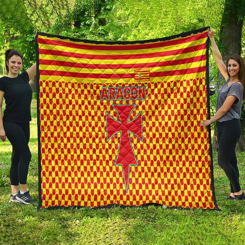 Aragon Flag Quilt Autonomous Community of Spain - Wonder Print Shop