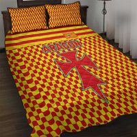 Aragon Flag Quilt Bed Set Autonomous Community of Spain - Wonder Print Shop