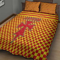 Aragon Flag Quilt Bed Set Autonomous Community of Spain - Wonder Print Shop