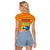 Aragon Flag Raglan Cropped T Shirt Autonomous Community of Spain - Wonder Print Shop