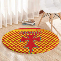 Aragon Flag Round Carpet Autonomous Community of Spain - Wonder Print Shop