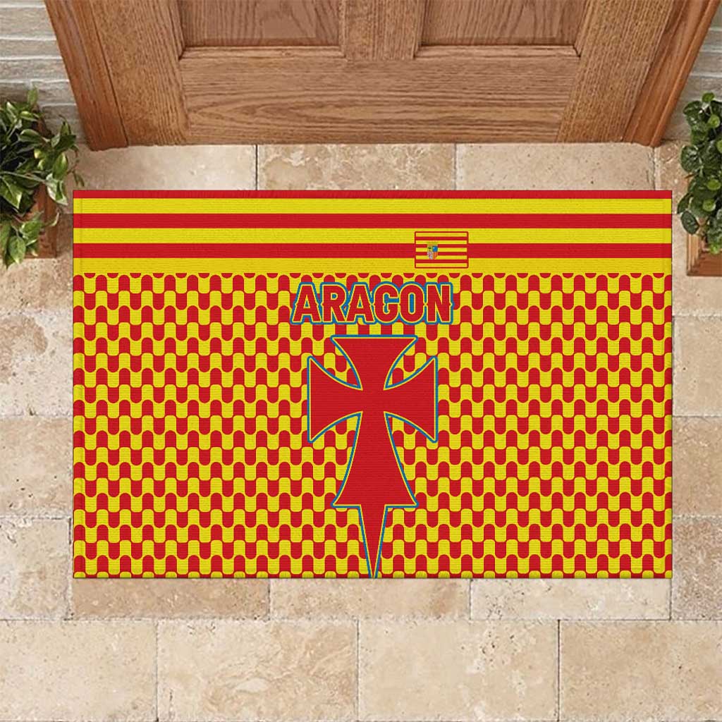 Aragon Flag Rubber Doormat Autonomous Community of Spain - Wonder Print Shop