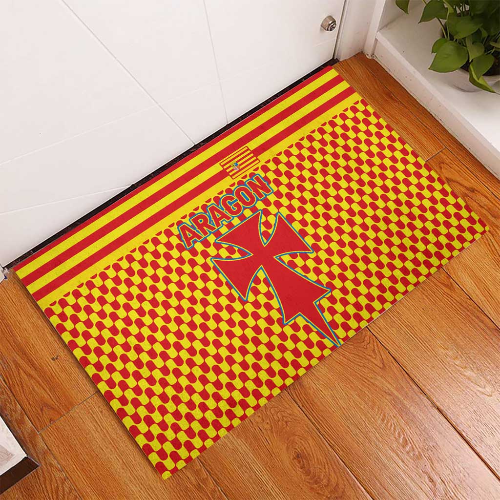 Aragon Flag Rubber Doormat Autonomous Community of Spain - Wonder Print Shop