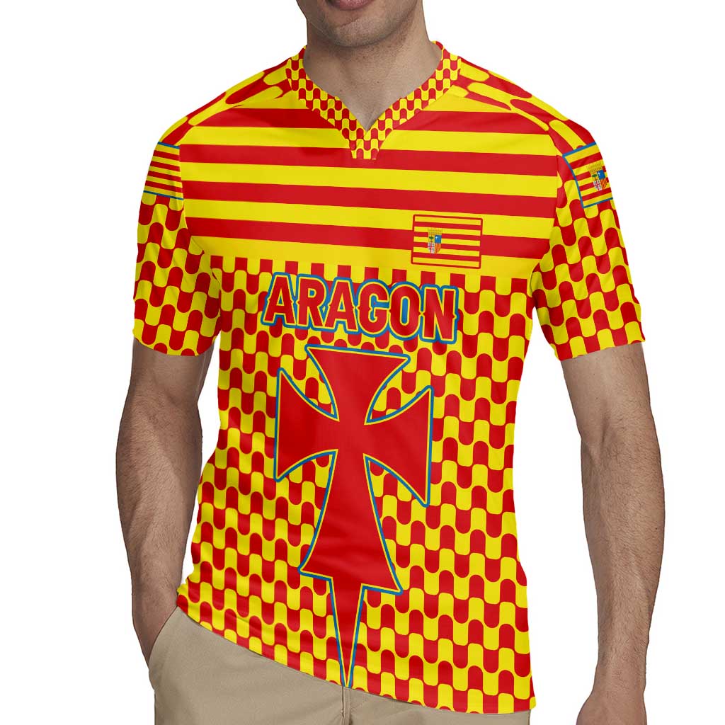 Aragon Flag Rugby Jersey Autonomous Community of Spain - Wonder Print Shop