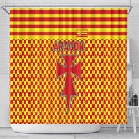 Aragon Flag Shower Curtain Autonomous Community of Spain - Wonder Print Shop