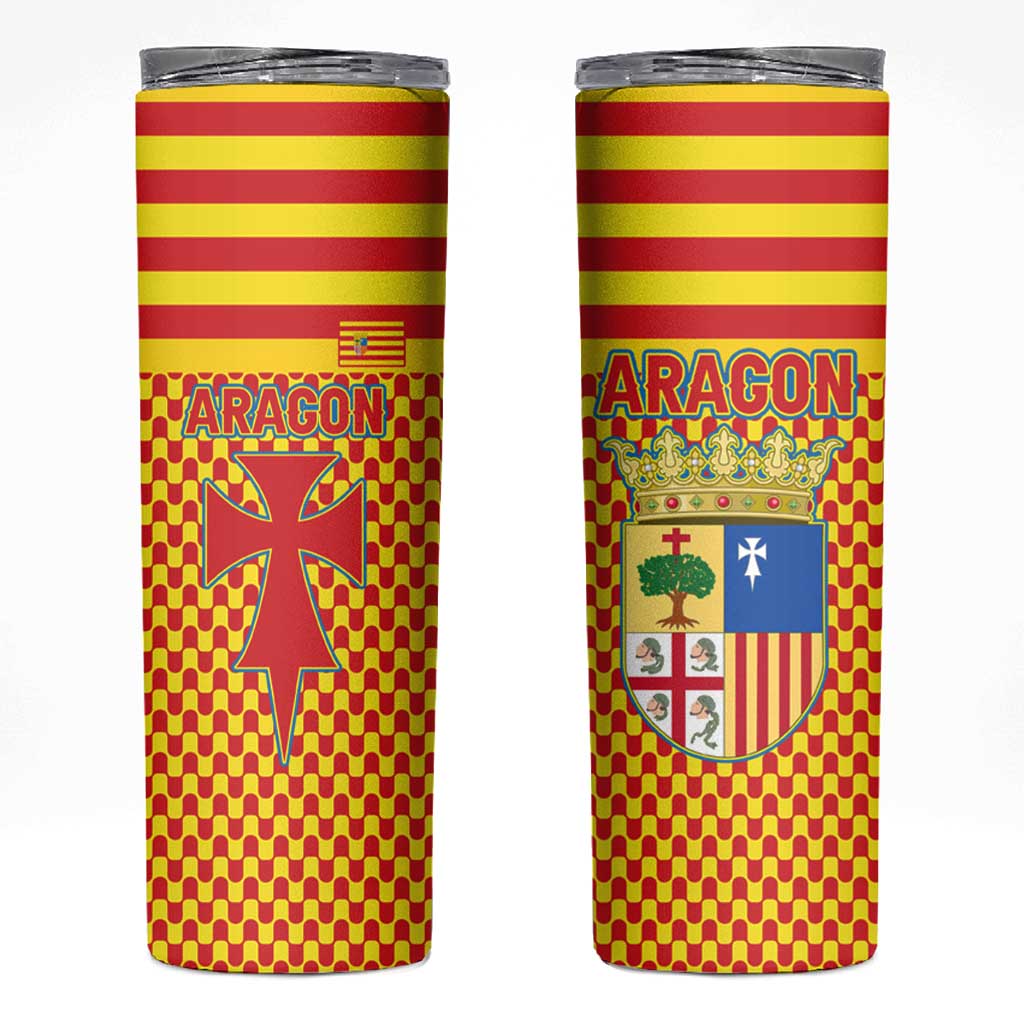 Aragon Flag Skinny Tumbler Autonomous Community of Spain - Wonder Print Shop