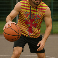 Aragon Flag Sleeveless Hoodie Autonomous Community of Spain - Wonder Print Shop