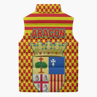 Aragon Flag Sleeveless Puffer Jacket Autonomous Community of Spain - Wonder Print Shop