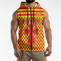 Aragon Flag Sleeveless Zip Hoodie Autonomous Community of Spain - Wonder Print Shop