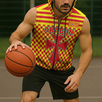 Aragon Flag Sleeveless Zip Hoodie Autonomous Community of Spain - Wonder Print Shop