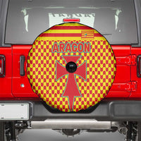 Aragon Flag Spare Tire Cover Autonomous Community of Spain - Wonder Print Shop