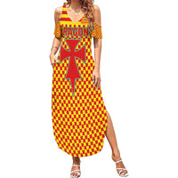 Aragon Flag Summer Maxi Dress Autonomous Community of Spain - Wonder Print Shop