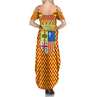 Aragon Flag Summer Maxi Dress Autonomous Community of Spain - Wonder Print Shop