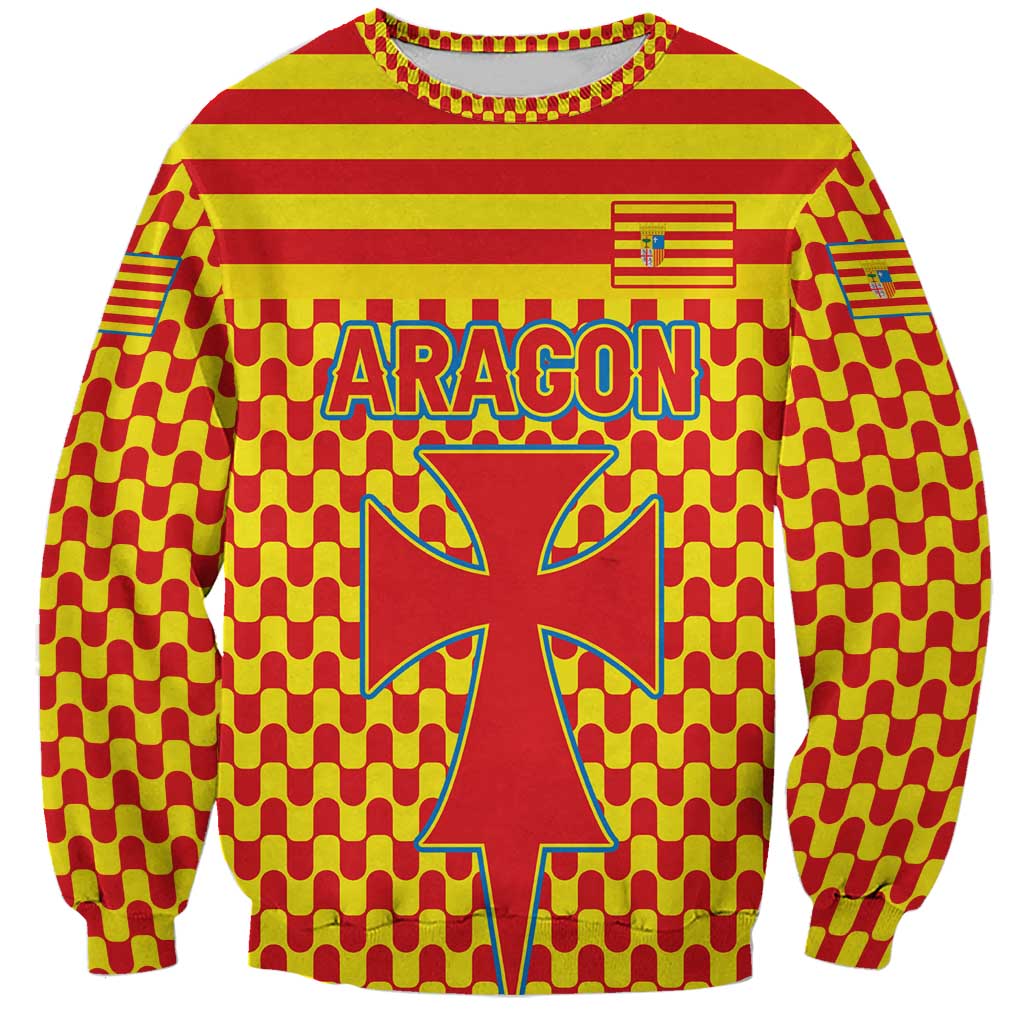 Aragon Flag Sweatshirt Autonomous Community of Spain - Wonder Print Shop