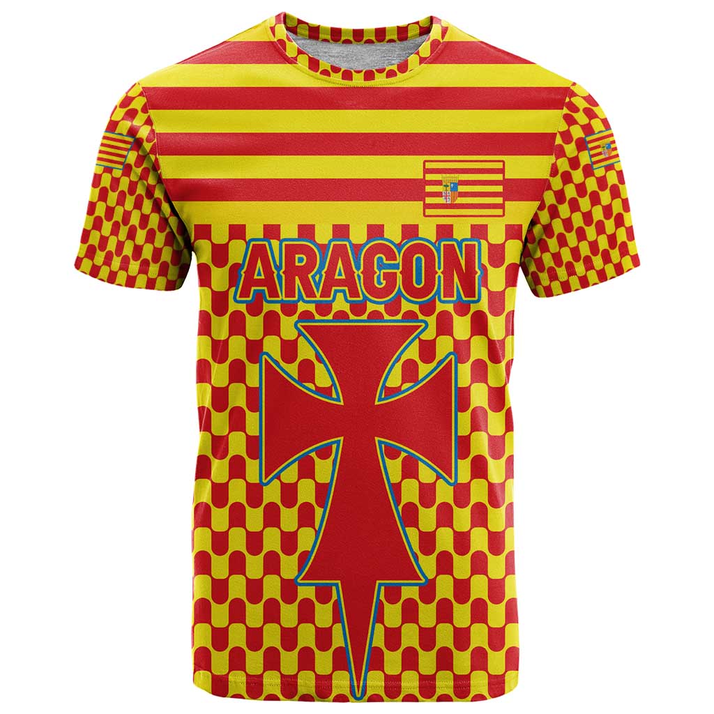 Aragon Flag T Shirt Autonomous Community of Spain - Wonder Print Shop