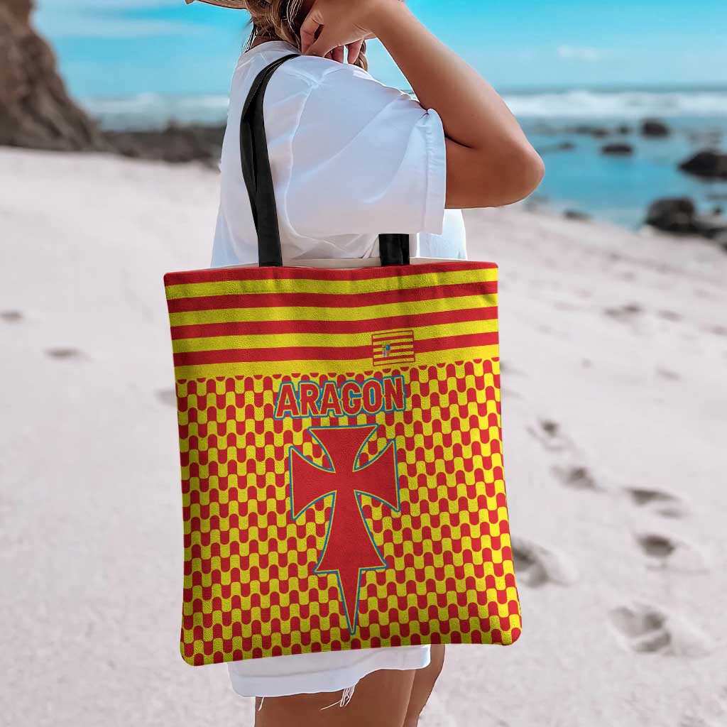 Aragon Flag Tote Bag Autonomous Community of Spain - Wonder Print Shop