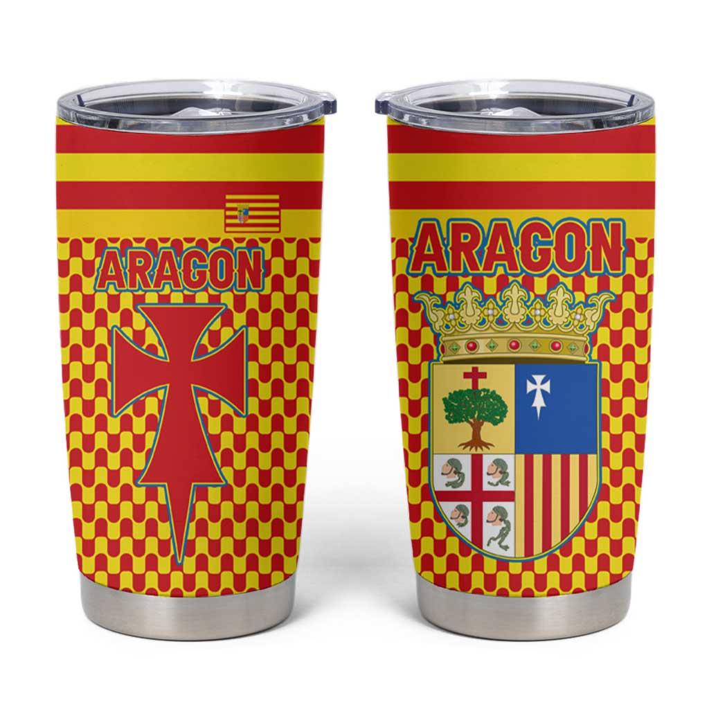 Aragon Flag Tumbler Cup Autonomous Community of Spain - Wonder Print Shop