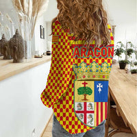 Aragon Flag Women Casual Shirt Autonomous Community of Spain - Wonder Print Shop