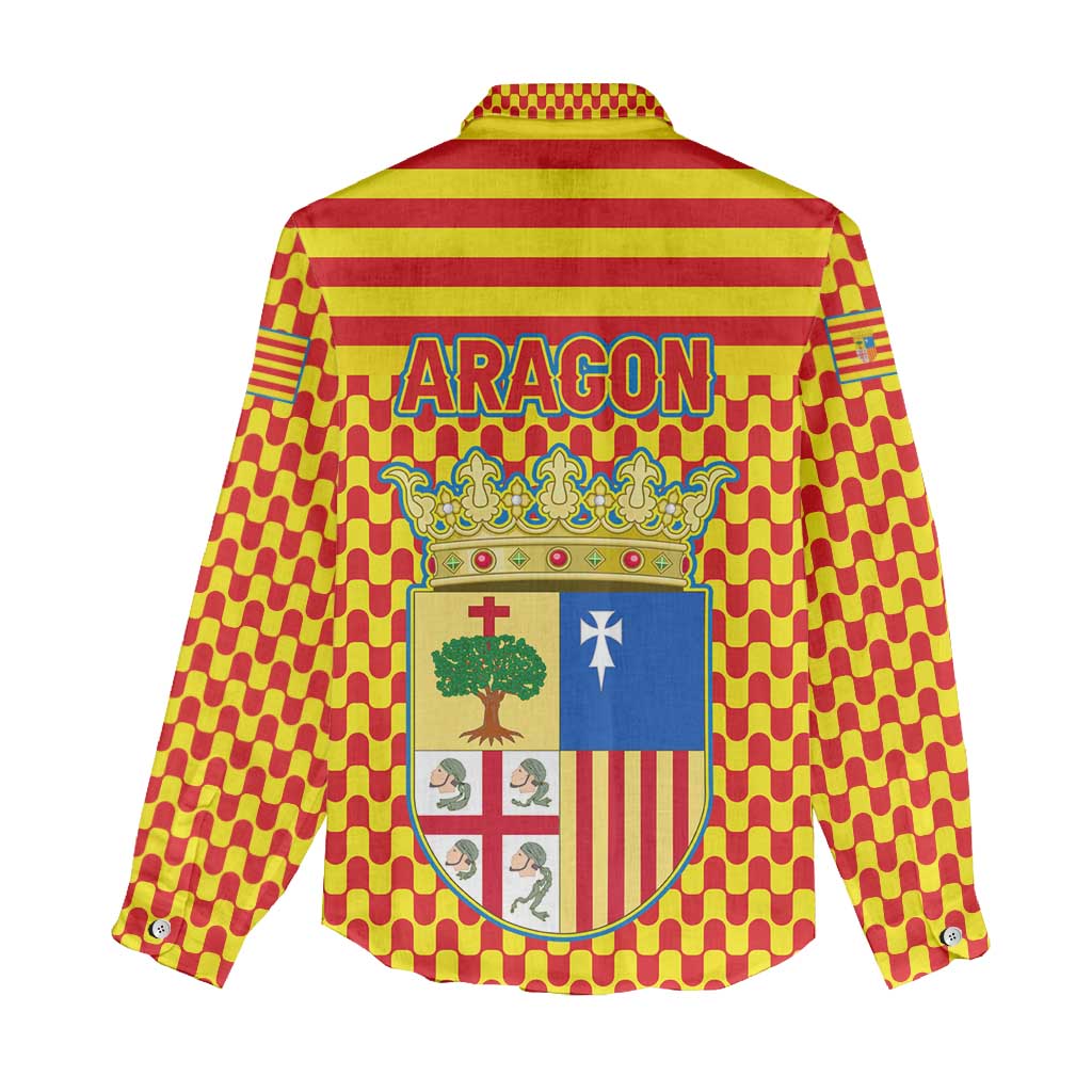 Aragon Flag Women Casual Shirt Autonomous Community of Spain - Wonder Print Shop