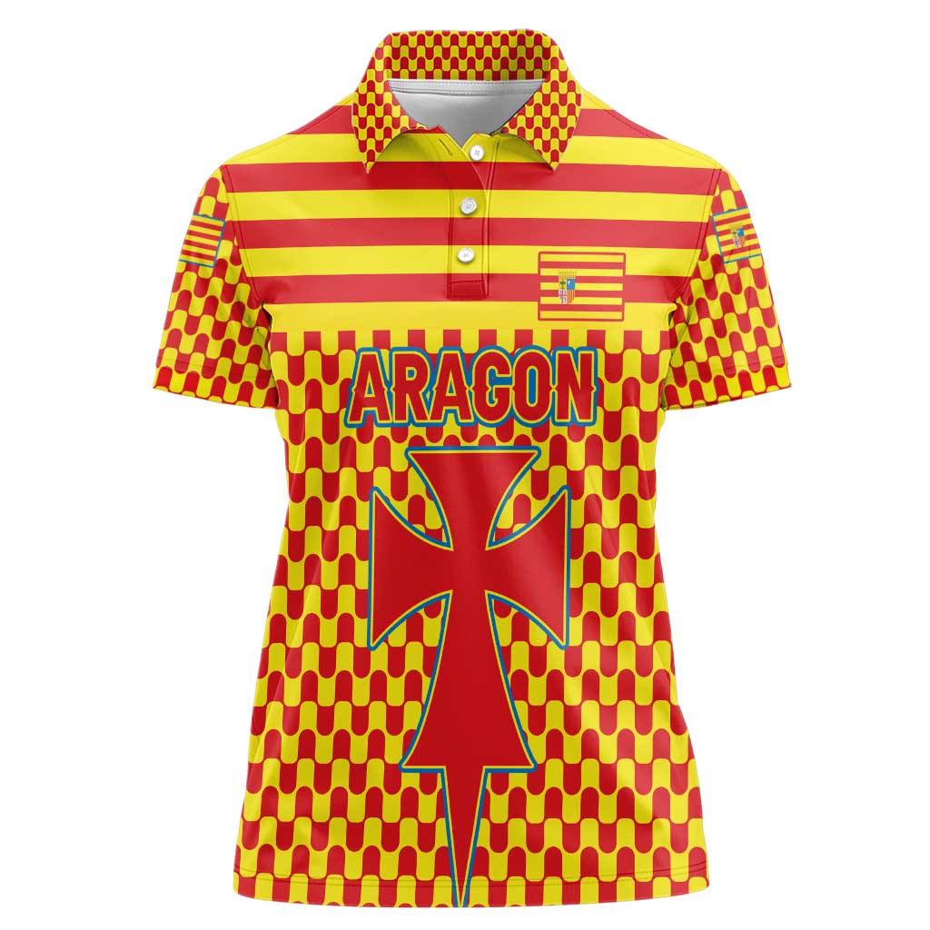 Aragon Flag Women Polo Shirt Autonomous Community of Spain - Wonder Print Shop