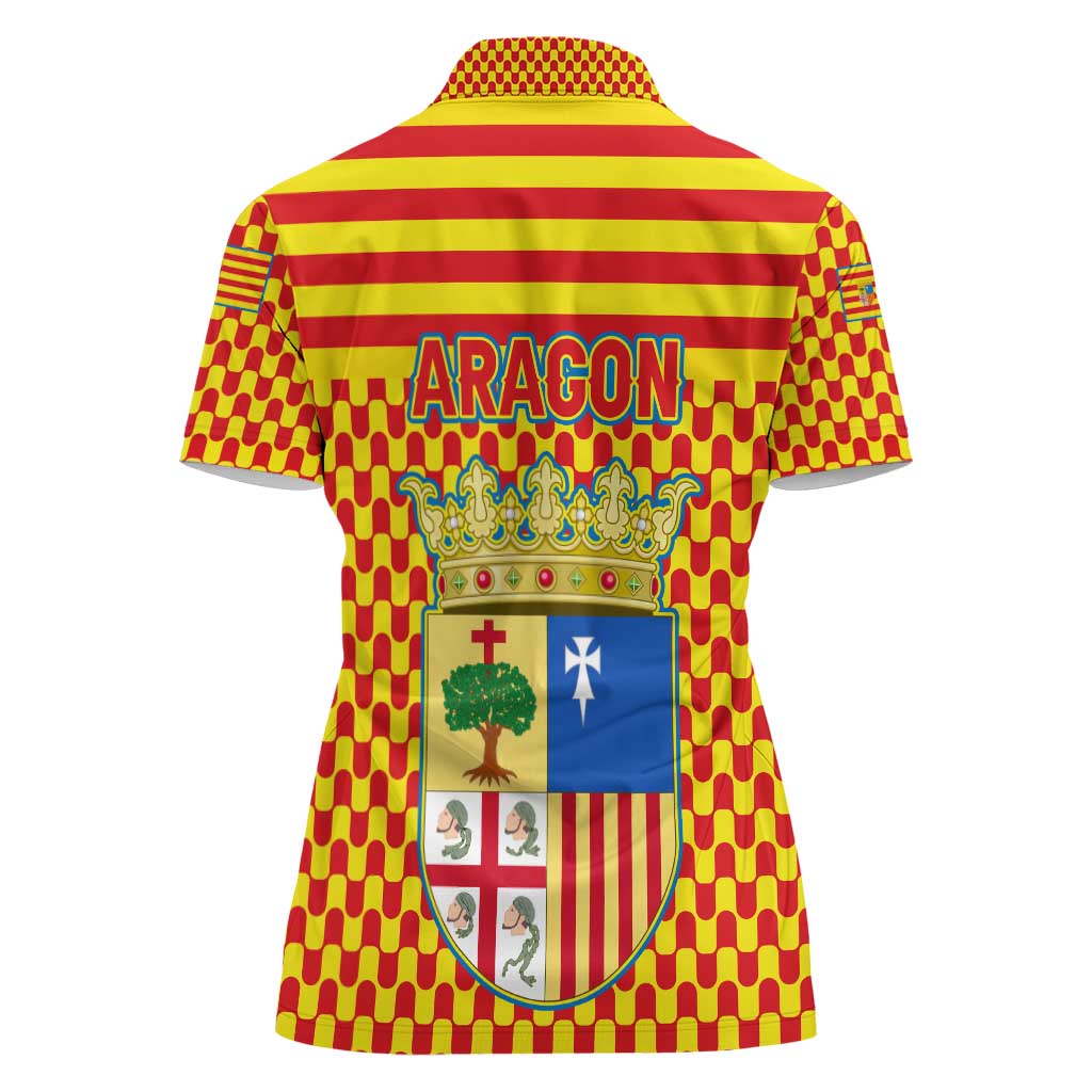 Aragon Flag Women Polo Shirt Autonomous Community of Spain - Wonder Print Shop
