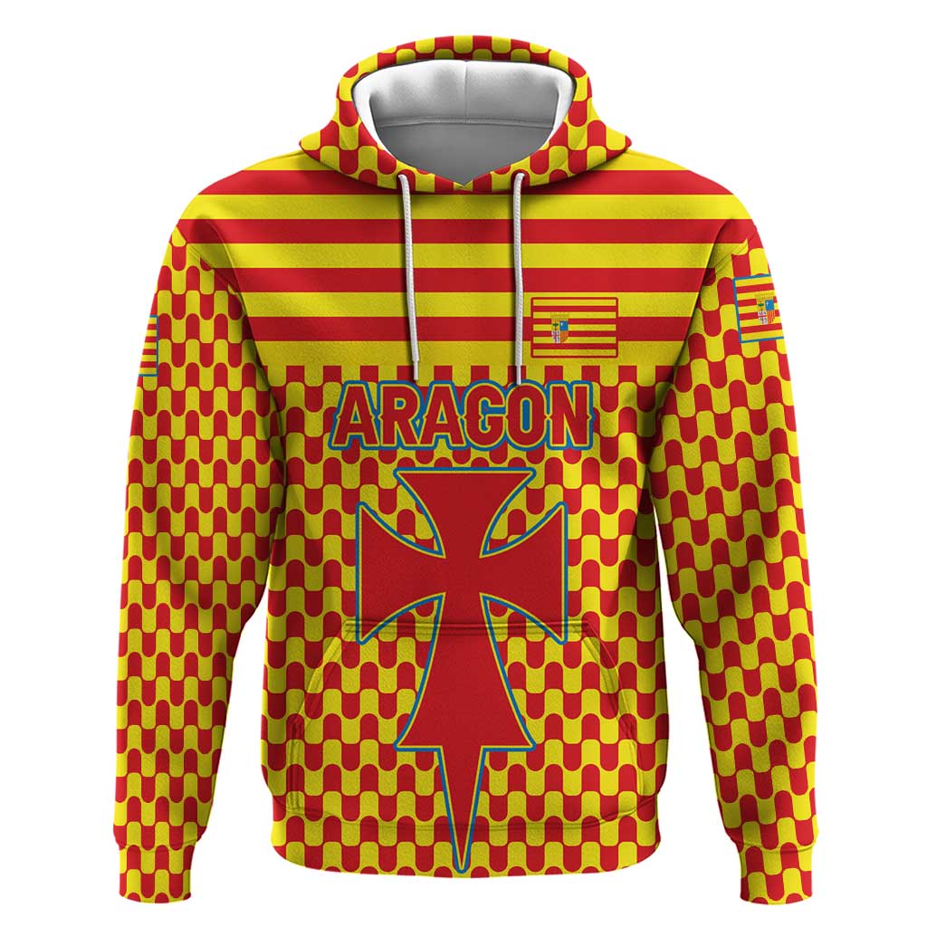Aragon Flag Zip Hoodie Autonomous Community of Spain - Wonder Print Shop