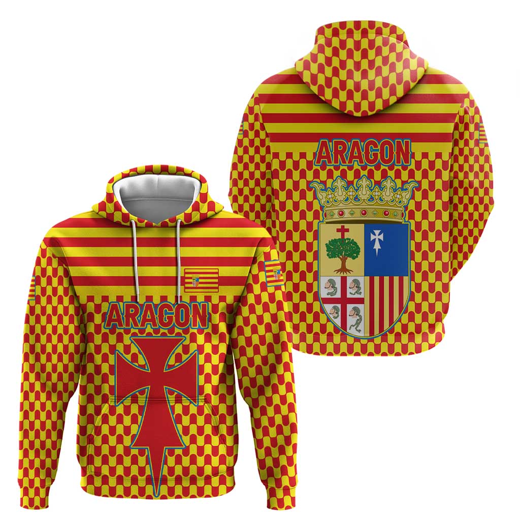 Aragon Flag Zip Hoodie Autonomous Community of Spain - Wonder Print Shop