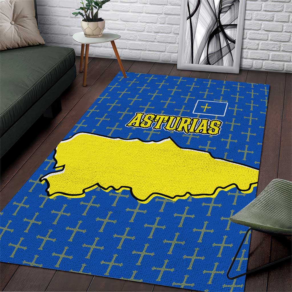 Asturias Flag Area Rug Autonomous Community of Spain - Wonder Print Shop