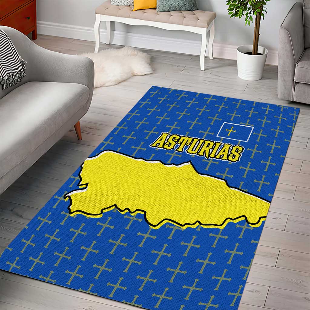 Asturias Flag Area Rug Autonomous Community of Spain - Wonder Print Shop