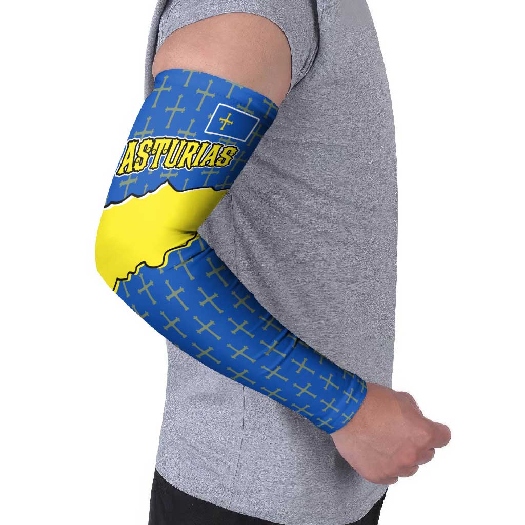 Asturias Flag Arm Sleeves Autonomous Community of Spain - Wonder Print Shop