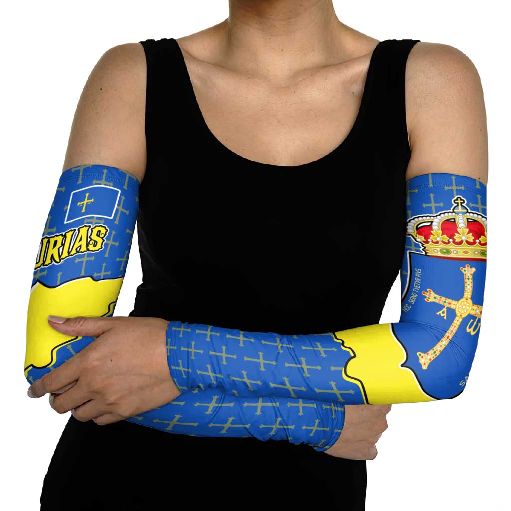 Asturias Flag Arm Sleeves Autonomous Community of Spain - Wonder Print Shop