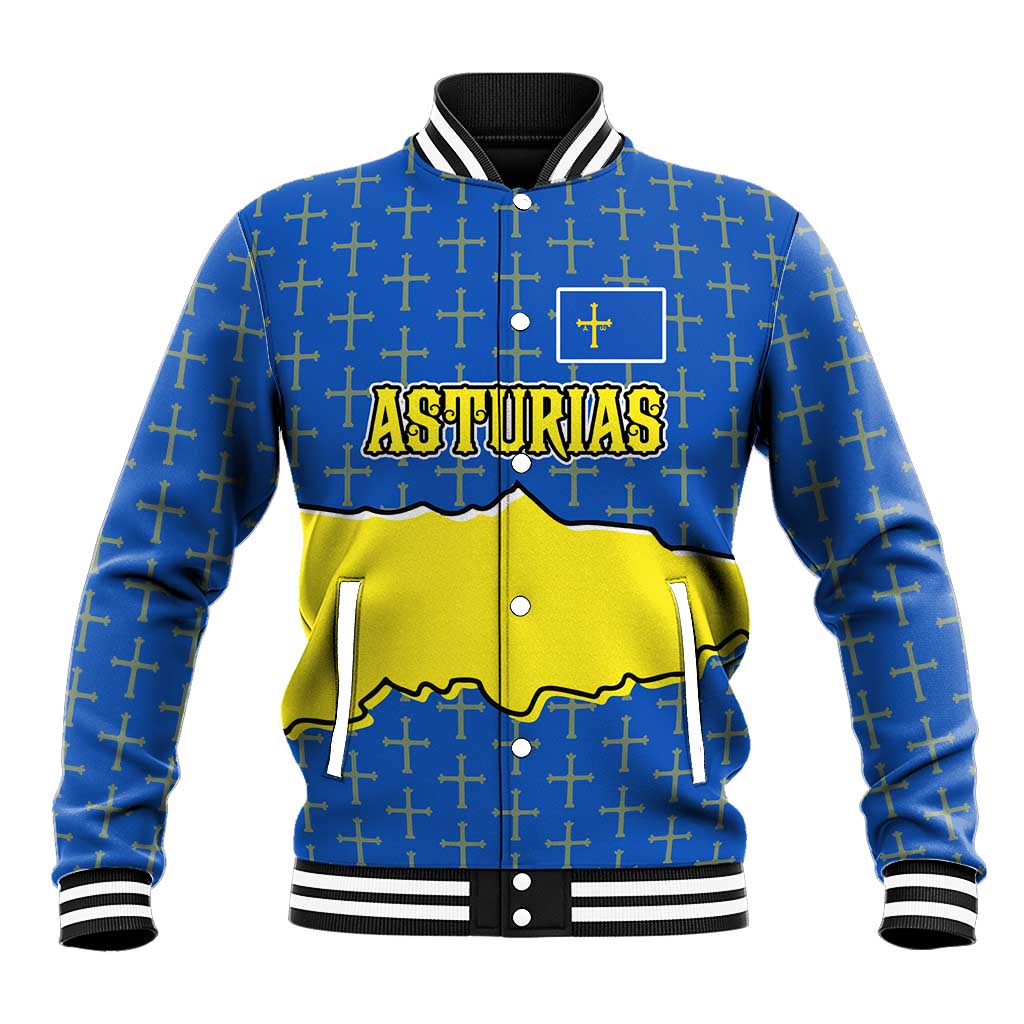 Asturias Flag Baseball Jacket Autonomous Community of Spain - Wonder Print Shop