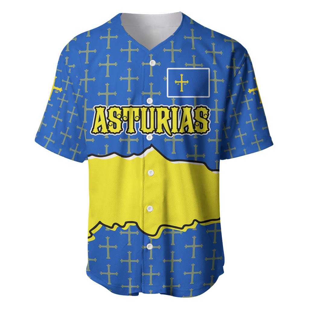 Asturias Flag Baseball Jersey Autonomous Community of Spain - Wonder Print Shop
